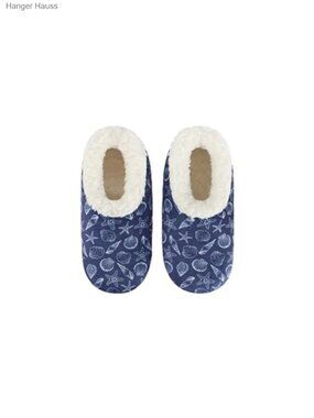 Fleece Slipper Socks with Sherpa Lining and Non-Skid Gripper Sole